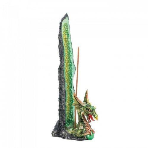 Green Geode Dragon Incense Stand (pack of 1 EA)