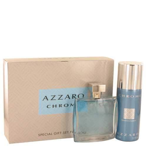 Chrome by Azzaro Gift Set -- 3.4 oz Eau De Toilette Spray + 5 oz Deodorant Spray (Men)