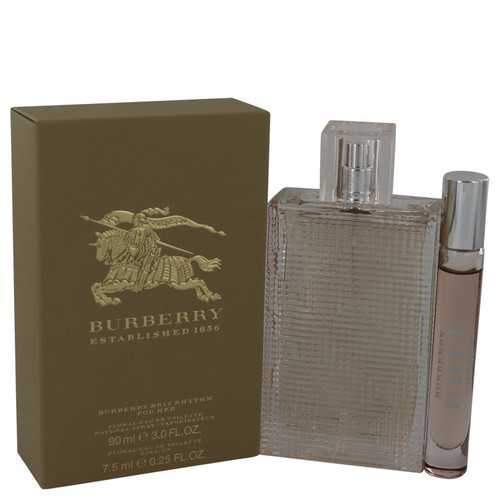 Burberry Brit Rhythm Floral by Burberry Gift Set -- 3 oz Eau De Toilette Spray +.25 oz Mini EDT Roll On Pen (Women)