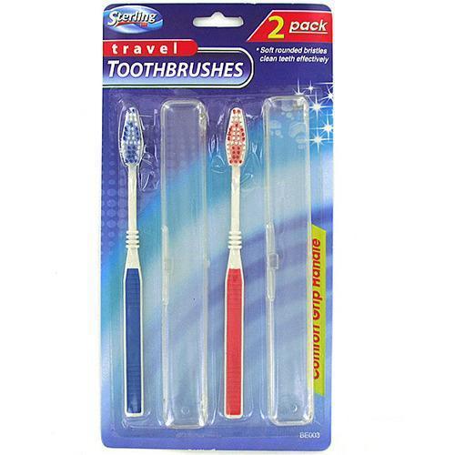 Travel toothbrushes with holders ( Case of 24 )