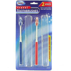 Travel toothbrushes with holders ( Case of 72 )