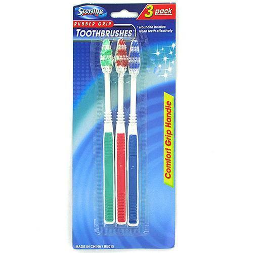 Rubber Grip Toothbrushes ( Case of 48 )