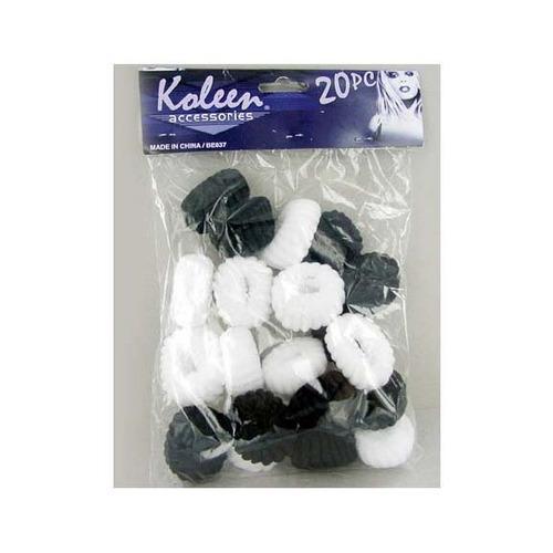 Black & White Soft Elastic Hair Bands ( Case of 24 )