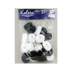 Black & White Soft Elastic Hair Bands ( Case of 48 )