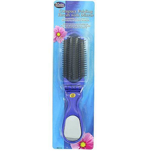 Folding brush with mirror ( Case of 72 )