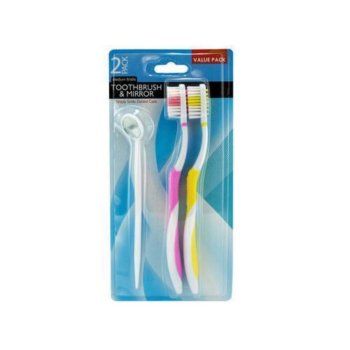 Toothbrush & Dental Mirror Set ( Case of 36 )
