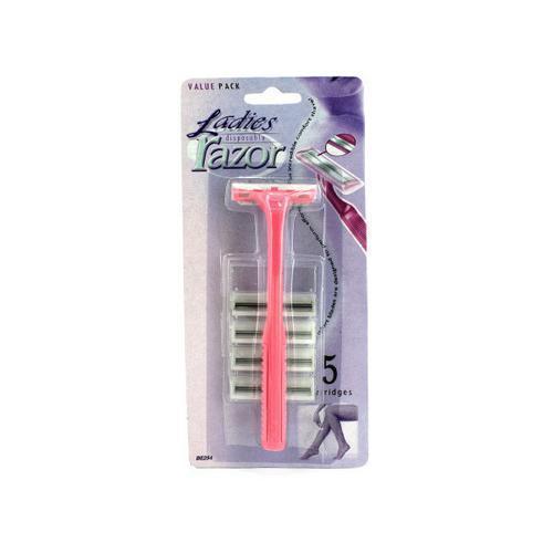 Ladies disposable razor with extra cartridges ( Case of 24 )