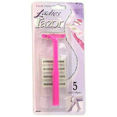 Ladies disposable razor with extra cartridges ( Case of 72 )