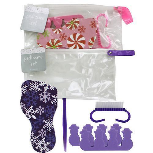 Christmas pedicure set in pouch 7 pieces ( Case of 24 )