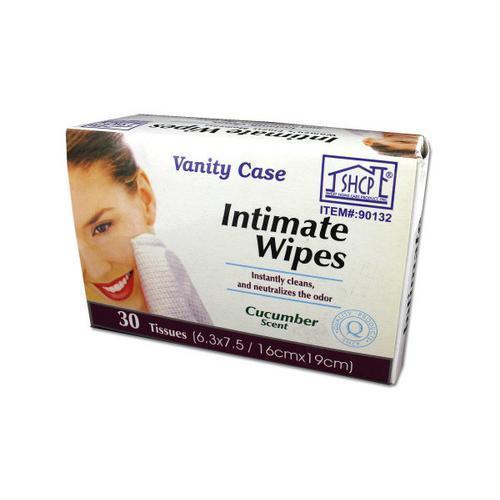 Intimate cleansing wipes cucumber scent pack of 30 ( Case of 18 )