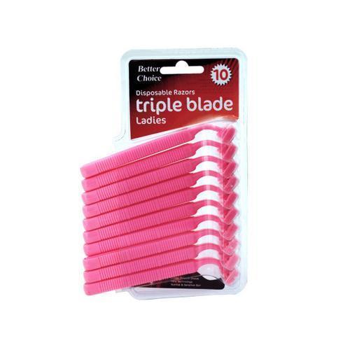 Ladies Triple Blade Disposable Razors ( Case of 12 )