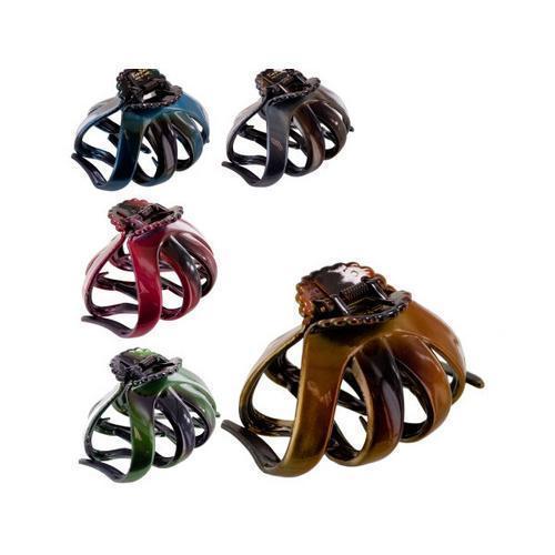 hair jaw clip large dark two tone colors ( Case of 48 )