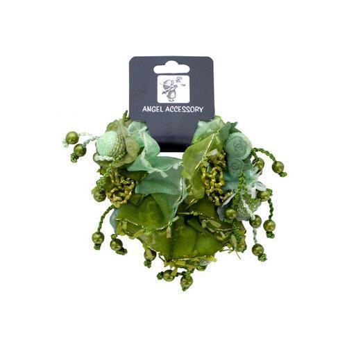 hair scrunchi flowers/beads assorted colors ( Case of 96 )