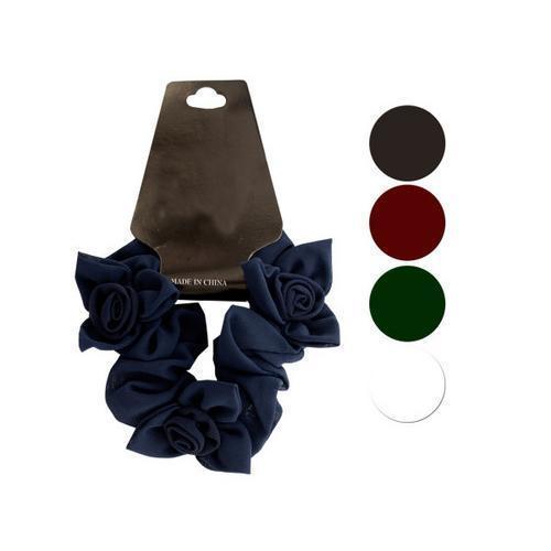 Chiffon Hair Twister with Ruffle Flower Accents ( Case of 24 )