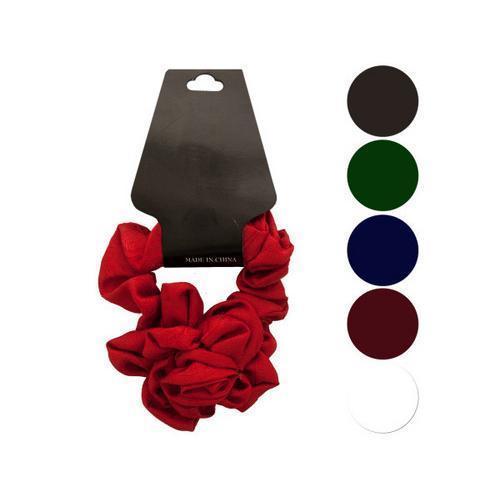 Silky Mini Hair Twister with Ruffle Rose Accent ( Case of 48 )