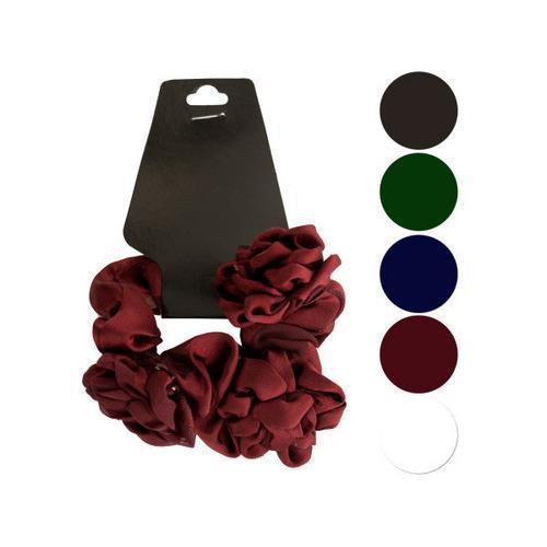 Chiffon Hair Twister with Ruffle Flower Accents ( Case of 48 )