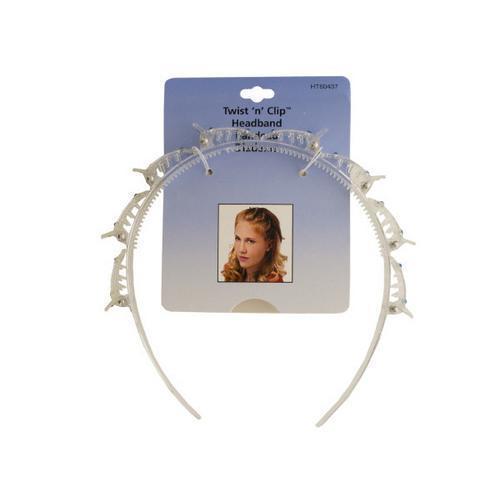 Twist 'n' Clip Clear Jeweled Headband ( Case of 24 )