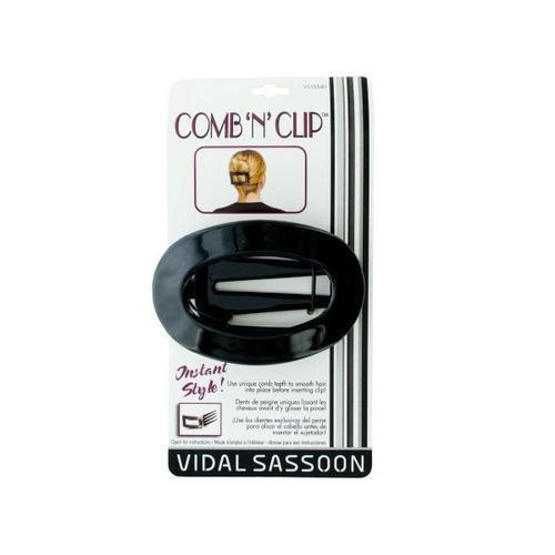 Vidal Sassoon Comb 'N' Clip Hair Clip ( Case of 24 )