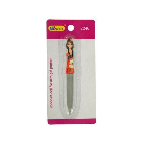 Sapphire Metal Nail File with Girl Pattern ( Case of 24 )