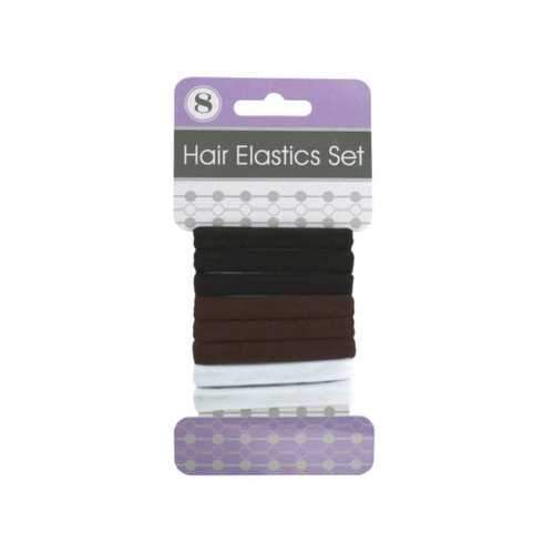 Clasp Free Hair Elastics Set ( Case of 24 )