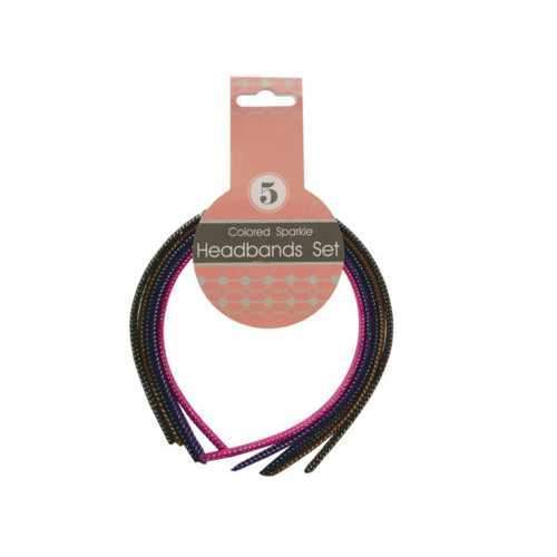 Colored Sparkle Headbands Set ( Case of 24 )