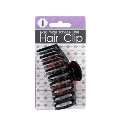 Extra Wide Tortoise Shell Claw Hair Clip ( Case of 24 )