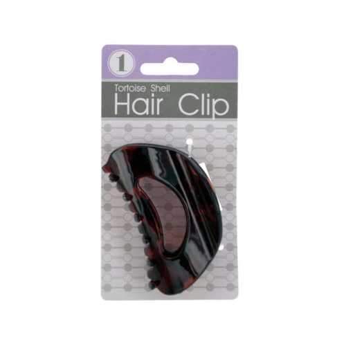 Rounded Tortoise Shell Claw Hair Clip ( Case of 48 )