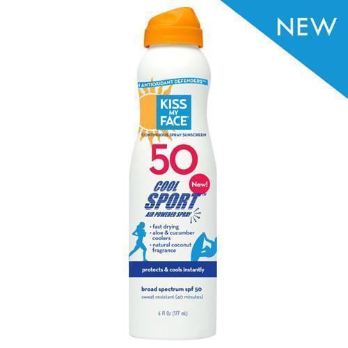 Kiss My Face Cool Sport Spray Any Angle Air Powered SPF 50 6 Oz