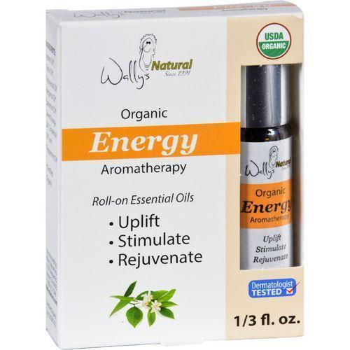 Wallys Natural Products Aromatherapy Blend  Organic  Roll On  Essential Oils  Energy  .33 oz