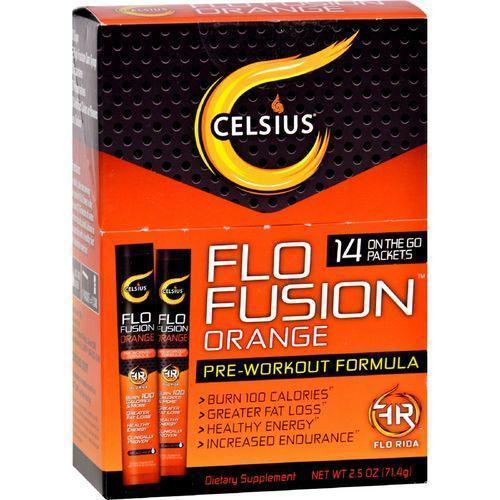 Celsius Flo Fusion  Powder Sticks  Orange  14 Packets