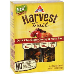 Atkins Harvest Trail Bar  Dark Chocolate Cherry and Nuts  1.3 oz  5 Count