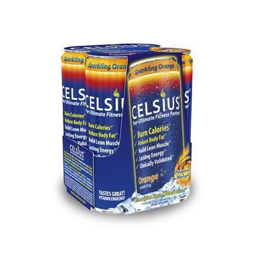 Celsius Sparkling Orange (12 fl Oz Pack of 4)