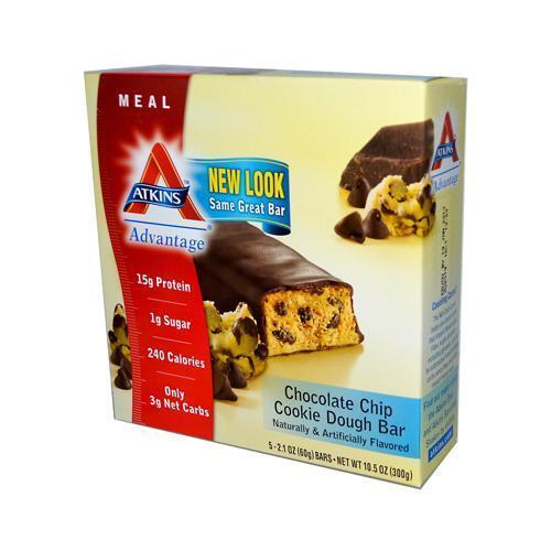 Atkins Advantage Bar Chocolate Chip Cookie Dough (1x5 Bars)