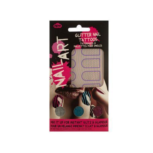 Striped Nail Art Glitter Nail Tattoos Kit ( Case of 96 )