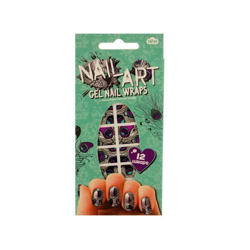 Peacock Nail Art Gel Nail Wraps Set ( Case of 24 )