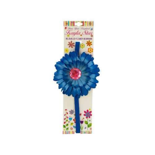 Jeweled Flower Stretchy Headband ( Case of 48 )