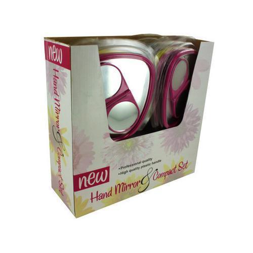 Hand mirror with and compact set ( Case of 24 )