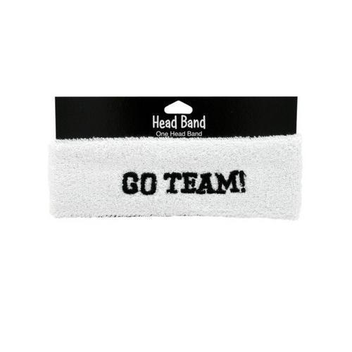 Go Team White Headband ( Case of 72 )