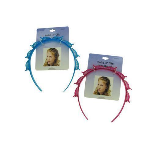 Girl's glitter twist and clip headband ( Case of 30 )