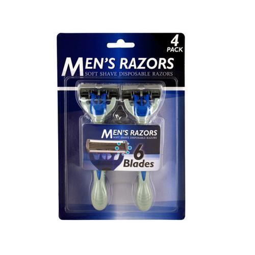 Men's 6 Blade Soft Shave Disposable Razors ( Case of 16 )