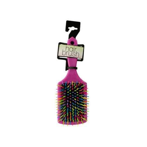 Rainbow Square Paddle Hair Brush ( Case of 18 )