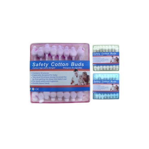 Cotton buds assorted colors pack of 50 ( Case of 24 )