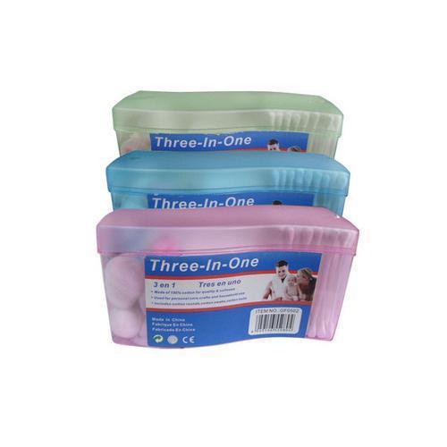 3-in-1 cotton swabs pack of 120 ( Case of 12 )