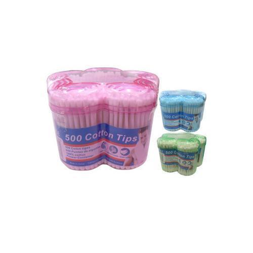 Cotton tips in plastic box pack of 500 ( Case of 12 )