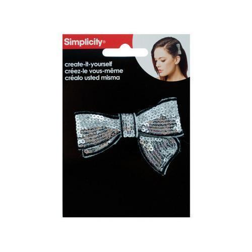Silver Sequin Bow with Black Trim Headband Accent ( Case of 72 )