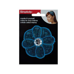 Blue Sequin Flower with Jewel Headband Accent ( Case of 72 )