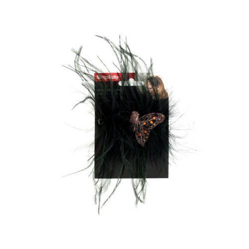 simplicity jeweled butterfly w/black feather headband accent ( Case of 54 )