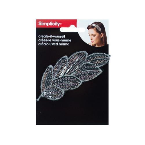 Silver Sequin Feather Headband Accent ( Case of 72 )