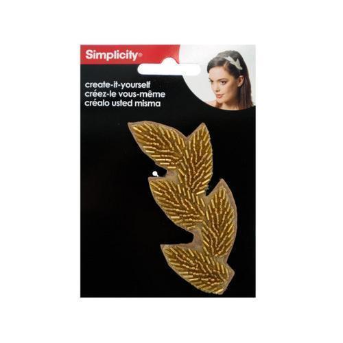 Beaded Gold Leaves Headband Accent ( Case of 48 )