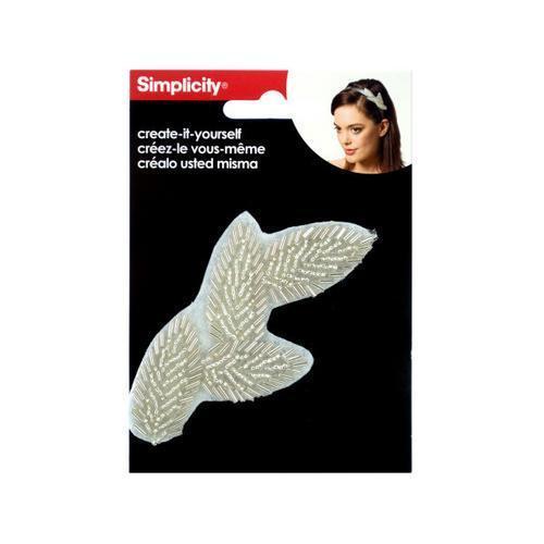 White & Silver Beaded Leaves Headband Accent ( Case of 48 )